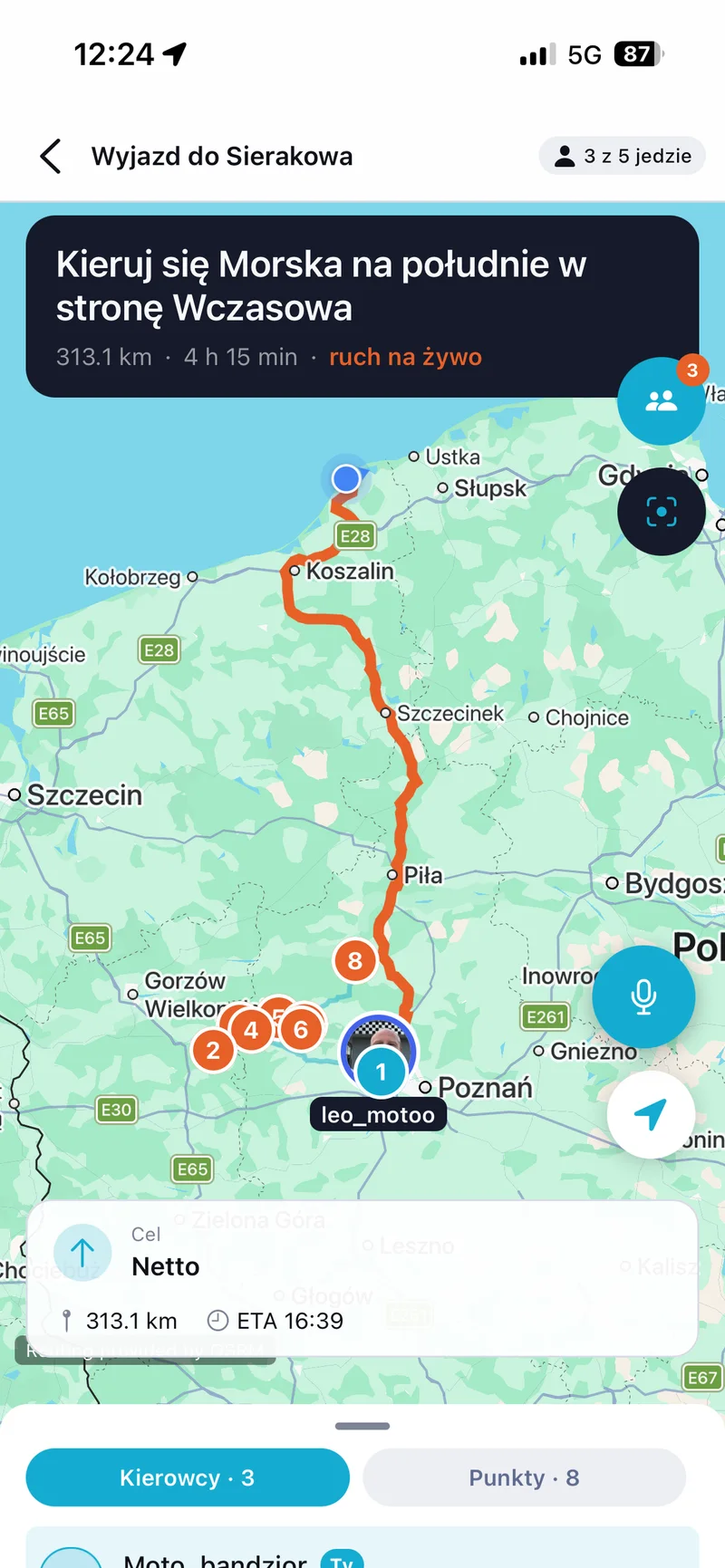 Aktywna wspólna jazda w aplikacji Spotlane — nawigacja i pozycje ekipy na trasie