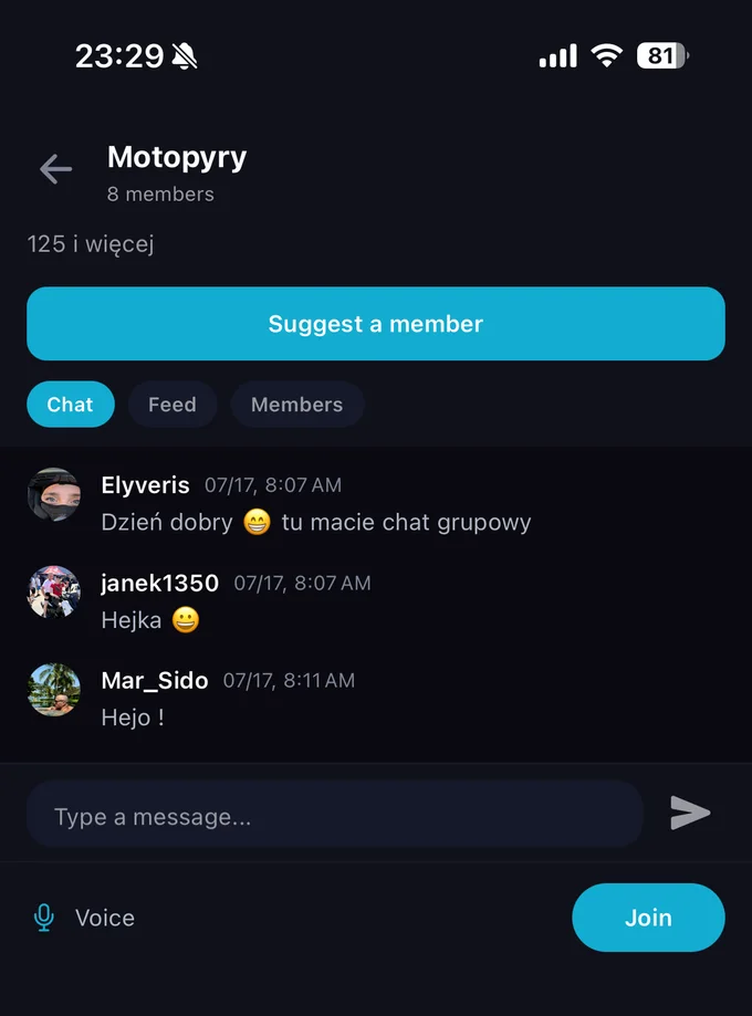 Grupa i czat